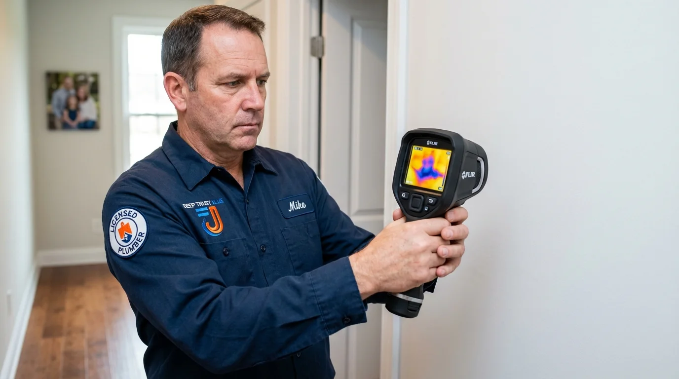 Thermal imaging leak detection by Johns Plumbing LLC in Chisholm